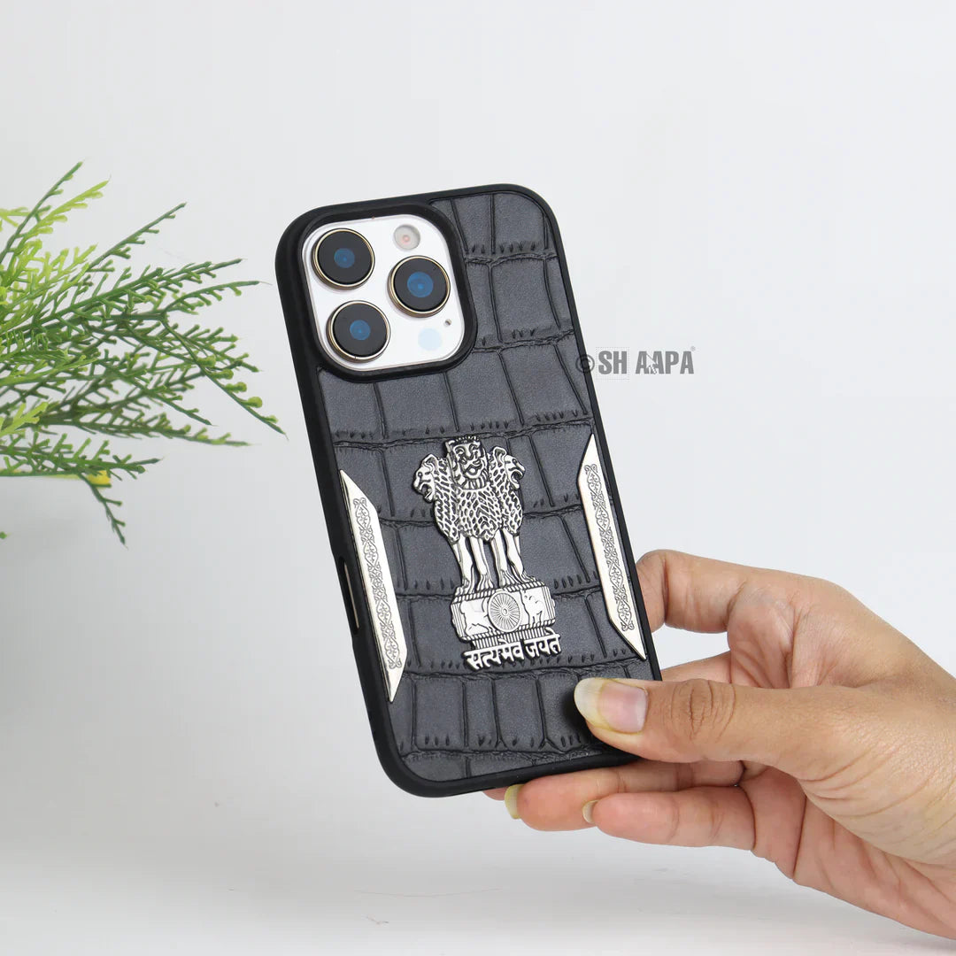 Satyamev Jayate Textured Leather Case - iPhone